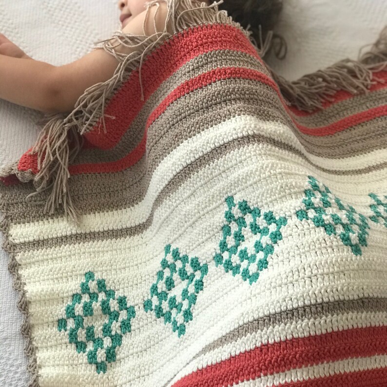 Native American Baby Blanket Aztec Blanket Crochet Crib Etsy