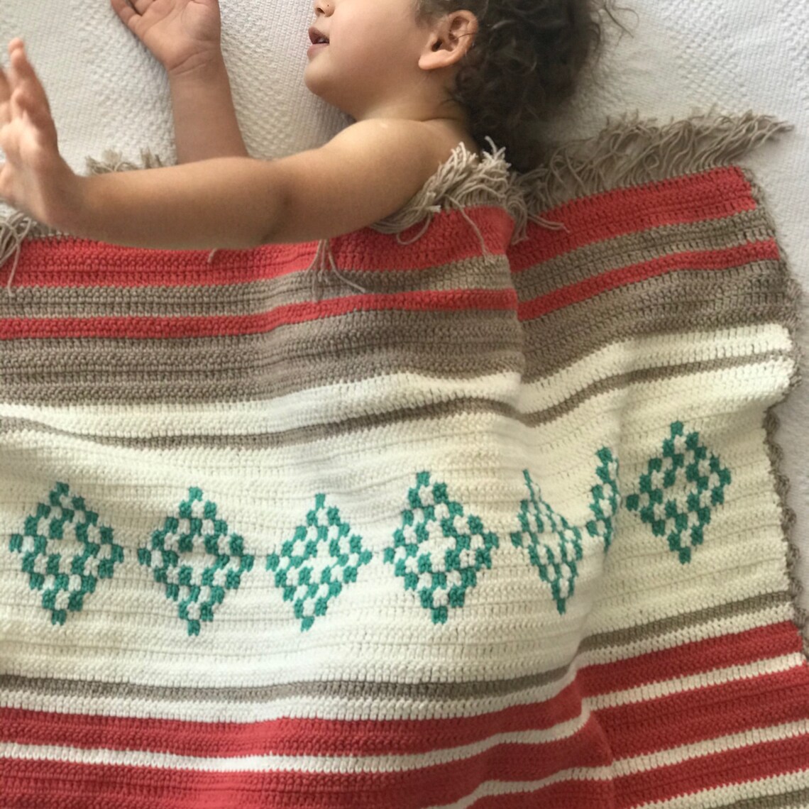 Native American Baby Blanket Aztec Blanket Crochet Crib Etsy