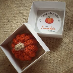 PREGNANCY REVEAL BOX, Little Pumpkin Pregnancy Announce, You're Going To Be Grandparents, Halloween Reveal, Fall Baby Keepsake image 2