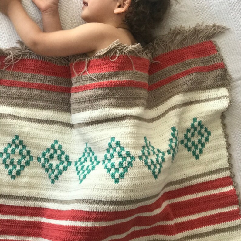 Native American Baby Blanket Aztec Blanket Crochet Crib Etsy