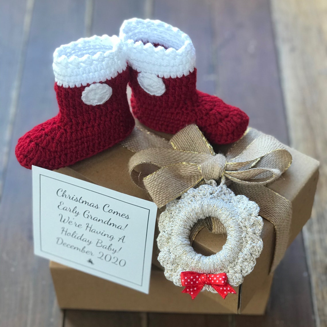 Christmas Baby Announcement Grandparents Pregnancy Reveal Etsy