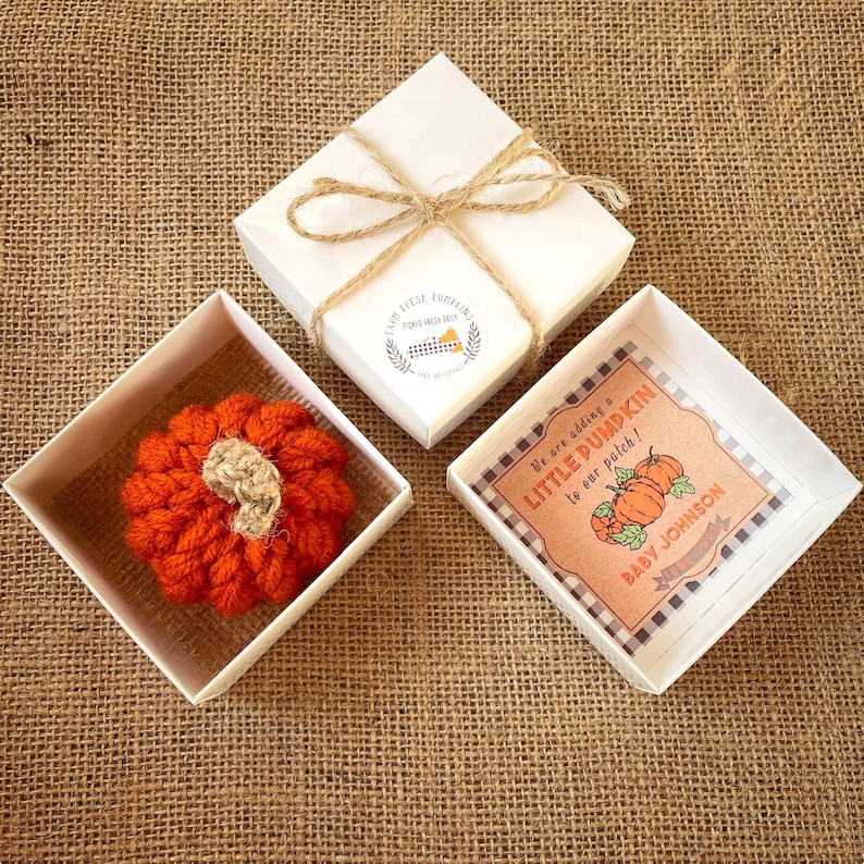 Fall Pregnancy Announcement Box, Pumpkin Baby Reveal, Halloween Theme image 1