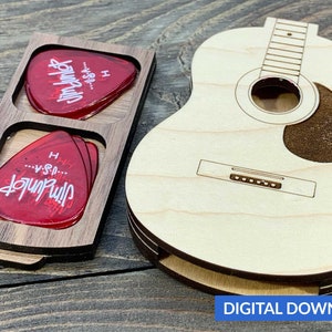 Guitar Pick Holder - Ai, Svg, Pdf Laser-Ready Cut Files - INSTANT DOWNLOAD
