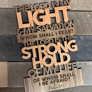 Psalm 27:1 Layered Bible Verse - Ai, SVG, PDF, DXF - Digital Download