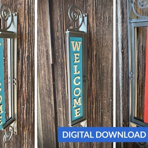 Vertical Welcome Sign - Ai + Pdf + Svg + Dxf - Instant Download (No Physical Items Included)