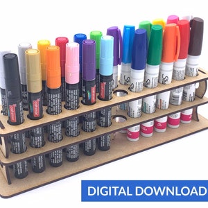 Pen + Marker Holder (24) - Ai, SVG, PDF, DXF - Digital Download