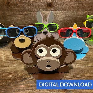 Baby Animal Glasses Holders (6 Animals) - Ai + Pdf + Svg Laser Cut Files - Instant Download (No Physical Items Included)