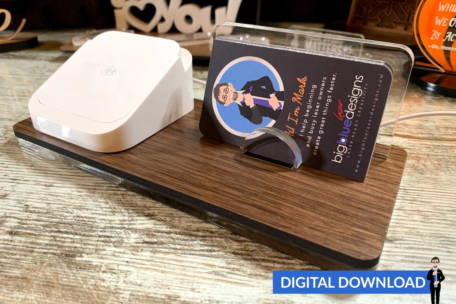 Business Card Square Card Reader Holder Square Dock Holder Etsy