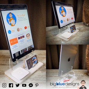 Tablet + Square Reader + Visitenkartenhalter - SVG Laser Cut File - INSTANT DOWNLOAD