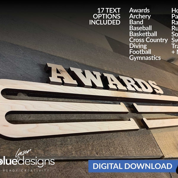 Awards Hanger (with 17 text options) - Ai, Svg, Pdf, Dxf Laser-Ready Cut Files - INSTANT DOWNLOAD