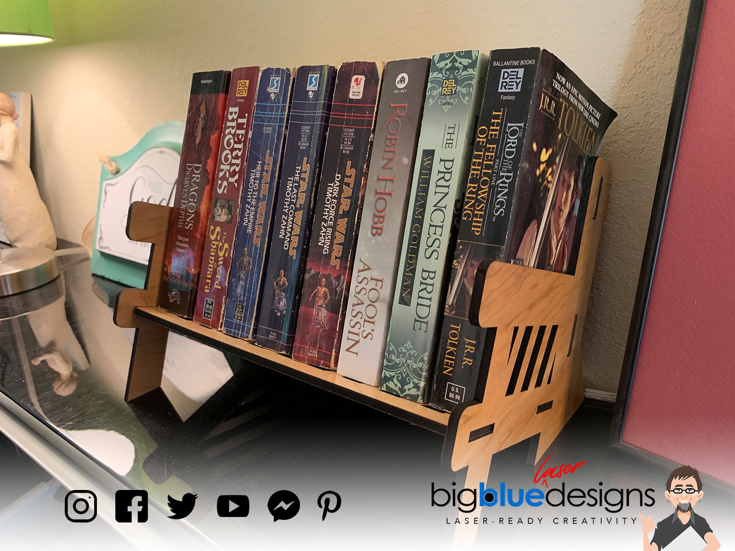 Small Bench Style Book Holder bookshelf SVG Laser Cut File Etsy