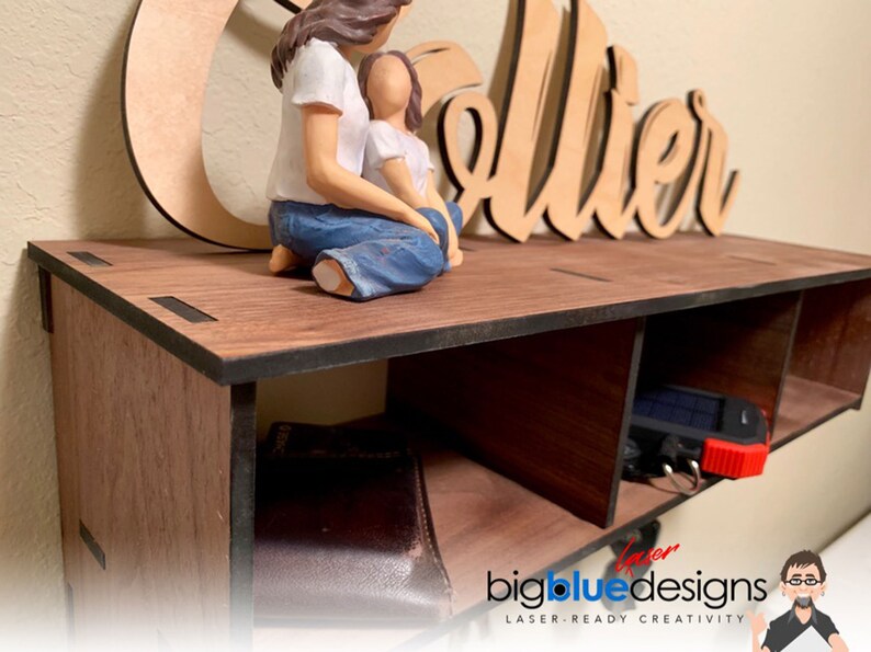 Wall Shelf With Cubbies and Key Holders 18.5 X 7 Etsy UK