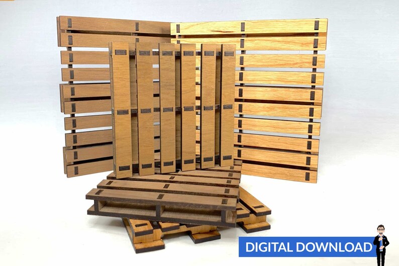 Download Laser Cut Pallet-Style Coaster Trivet SVG File INSTANT | Etsy