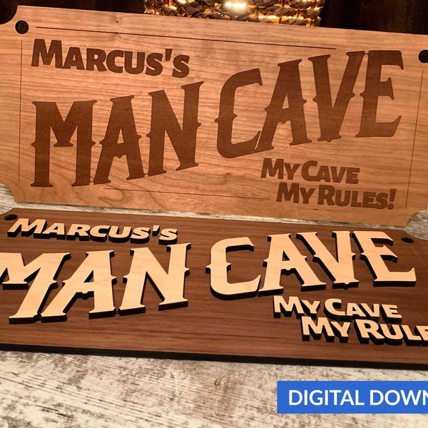 Man Cave Sign - SVG Laser Cut File - INSTANT DOWNLOAD - 18.3"x8" (resizable)