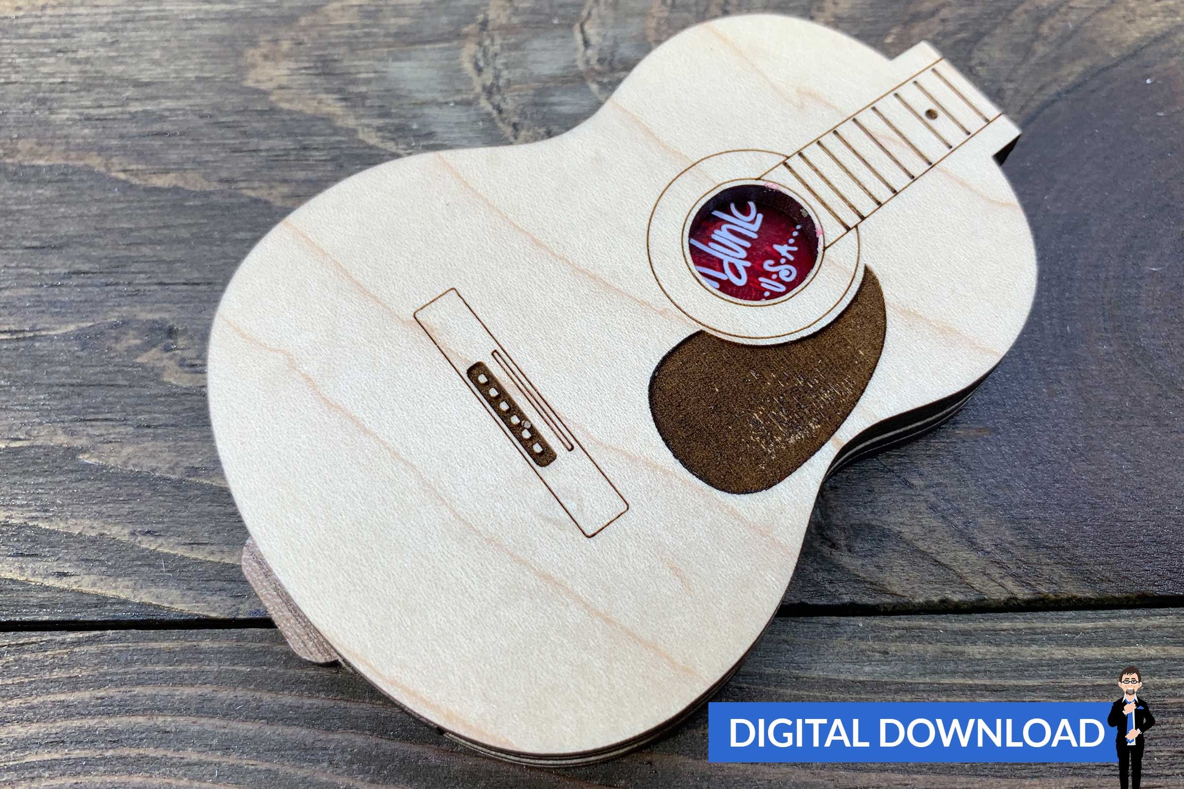 Guitar Pick Holder Ai Svg Pdf Laserready Cut Files Etsy Canada
