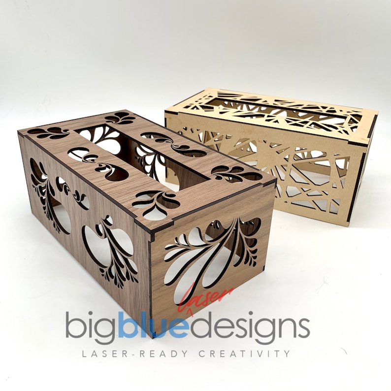 Tissue Box Cover 2 Designs Included SVGPDFEPS Laser Cut Etsy Canada