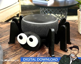 Spider Smart Speaker Holder (Alexa Dot or Google Home Mini) Ai, SVG, PDF, DXF Formats - Digital Download Only - No Physical Items Included