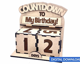 Cube Countdown - Svg Dxf Ai Pdf Laser-Ready Cut File - INSTANT DOWNLOAD