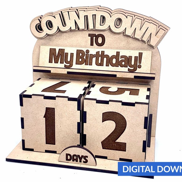 Cube Countdown - Svg Dxf Ai Pdf Laser-Ready Cut File - INSTANT DOWNLOAD