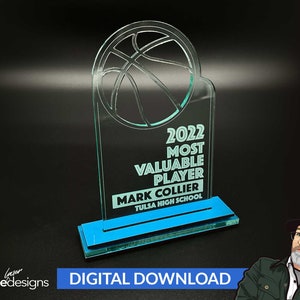 Basketball Award with Layered Base - Ai, Svg, Pdf Cut File - Instant Download - No Physical Items Included