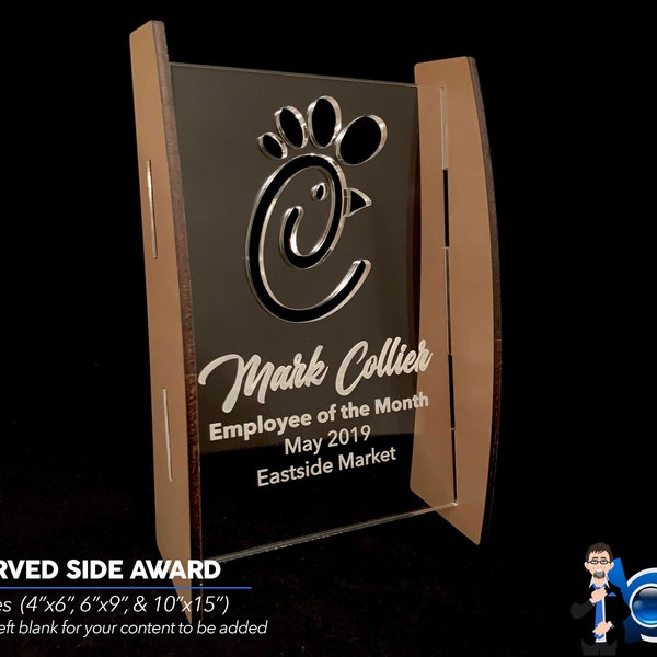 Acrylic Award with Wood Sides (3 sizes included!)- SVG Laser Cut Files - INSTANT DOWNLOAD