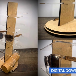 Sunglasses Display Shelves - SVG + PDF Laser Cut Files - Instant Download