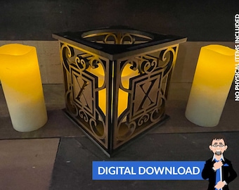 Monogram Lantern Set (All 26 Letters!) - Ai + Pdf + Svg + Dxf - Instant Download (No Physical Items Included)
