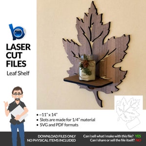 Ahornblatt-Regal - 11 "x14" - SVG + PDF Laser Cut Files