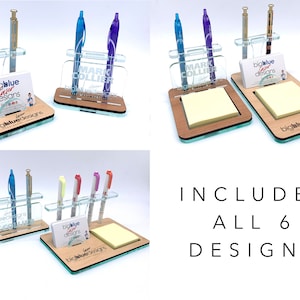Set van 6 bureau-organizer ontwerpen - Svg + Pdf + Eps Laser-Ready-bestanden - DIRECT DOWNLOADEN