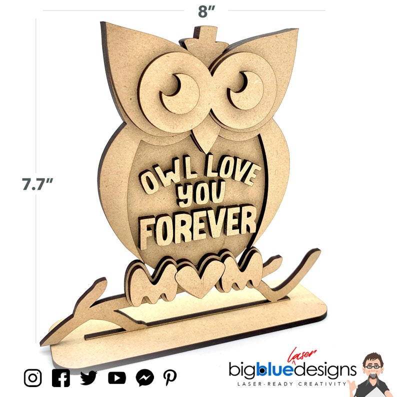 Download Owl Love You Forever Mom Svg PDF Laser-Ready Cut Files | Etsy