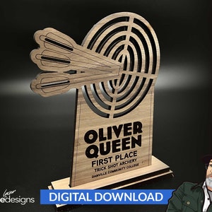 Archery Award with Layered Base - Ai, Svg, Pdf Cut File - Instant Download - No Physical Items Included