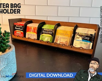 Stackable Tea Bag Holder (5 Slot) - Ai, Svg, Pdf, Dxf Formats - No Physical Items Included - Download Files to Cut on Your Laser