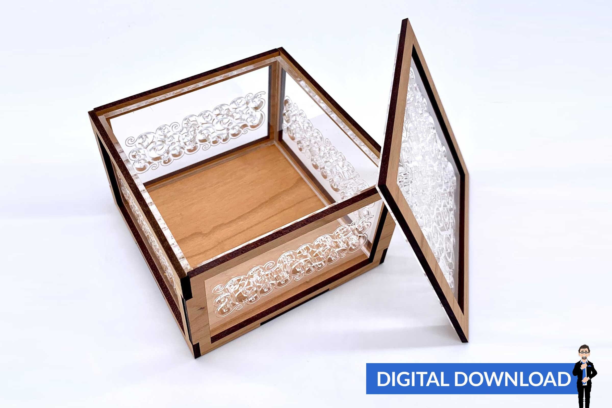 Box With Lid (2 Sizes) 4x4x2.5 and 6x6x2.5 - SVG+PDF Laser Box With Lid (2 Sizes) 4x4x2.5 and 6x6x2.5 - SVG+PDF Laser