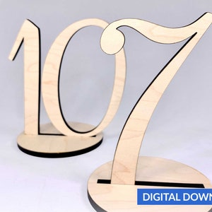 Event Table Numbers (1-20) - SVG Laser Cut File - INSTANT DOWNLOAD - 5"x5"