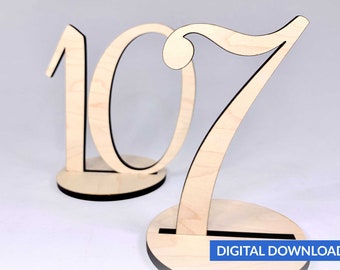 Event Table Numbers (1-20) - SVG Laser Cut File - INSTANT DOWNLOAD - 5"x5"