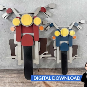 Mehrschichtiges Motorrad - Ai, SVG, PDF, DXF-Formate - Nur digitaler Download - keine physischen Artikel enthalten