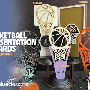 Set of 3 Basketball Presentation Awards - Ai, Svg, Pdf Cut File - Instant Download - No Physical Items Included