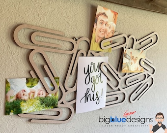 Clip para papel de pared para sujetar fotografías - Archivo SVG cortado con láser - DESCARGA INSTANTÁNEA - 19,3" x 9,6"