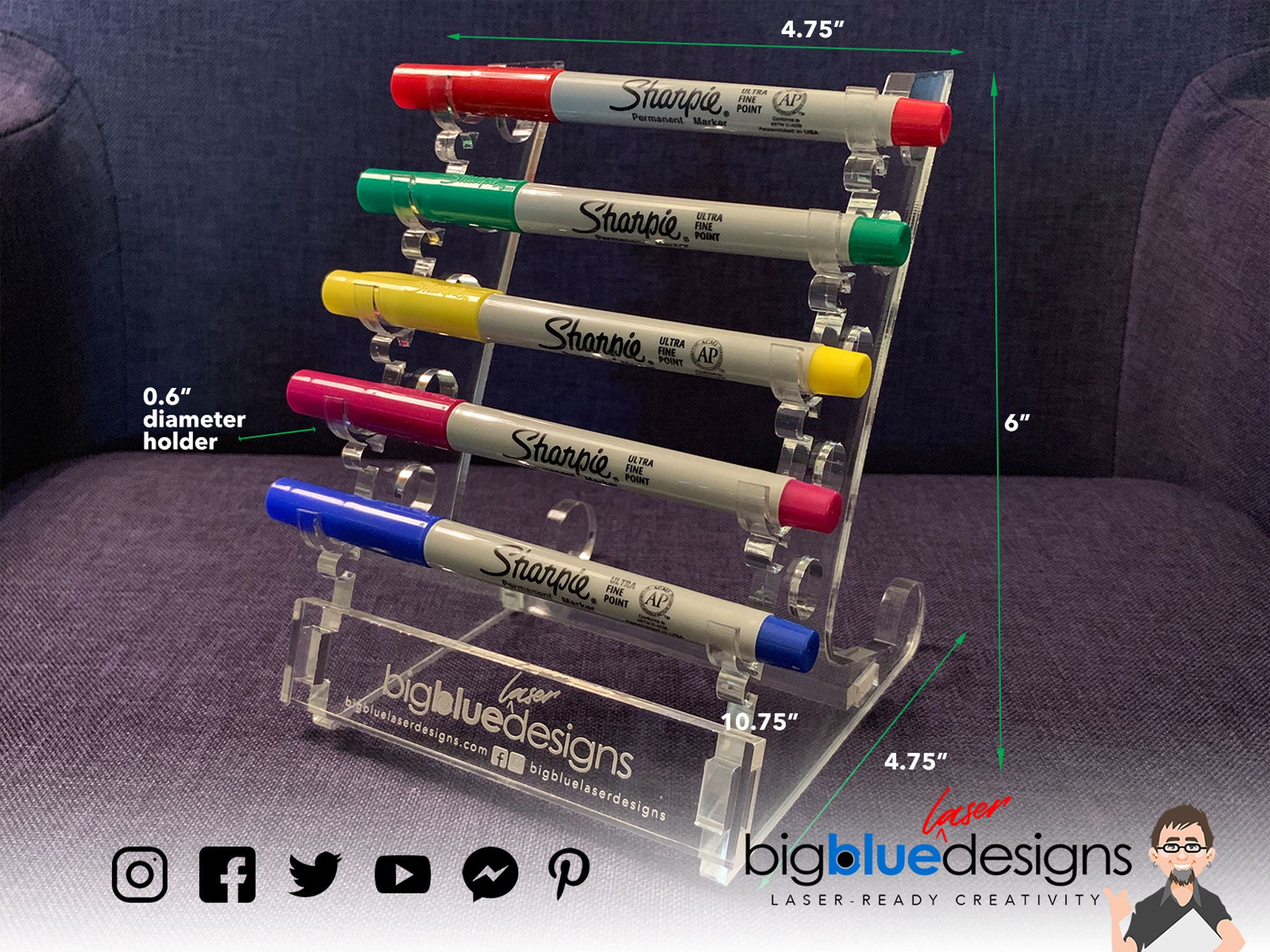 Posca Marker Pen Holder Stand 50 Marker Pens Digital File SVG for Glowforge  or Laser 