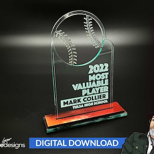 Baseball Award with Layered Base - Ai, Svg, Pdf Cut File - Instant Download - No Physical Items Included