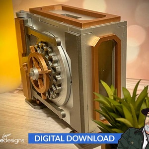 Vault Style Bank - Ai, Svg, Pdf, Dxf Formats - No Physical Items Included - Download Files to Cut on Your Laser