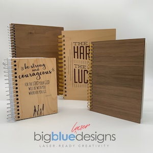 Spiral Notebook Cover Templates (4) - SVG+PDF Laser Cut File - instant download