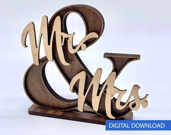 Mr and Mrs Ampersand - Laser Cut Files - SVG files - [Instant Download] (Great for Weddings and Anniversaries!)
