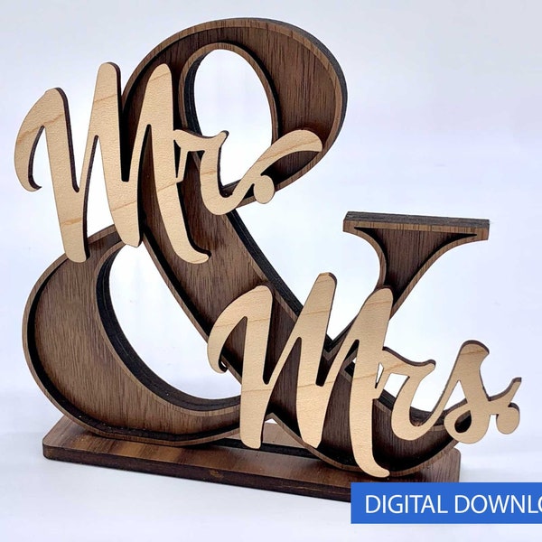 Mr and Mrs Ampersand - Laser Cut Files - SVG files - [Instant Download] (Great for Weddings and Anniversaries!)