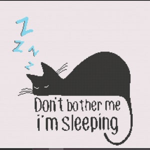Black Cat Cross Stitch Pattern | Cute Cat Funny Cross Stitch | PDF | Digital download