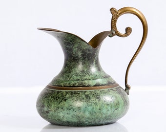 Green and Gold Brass Decanter/Pitcher