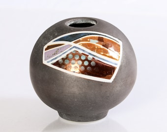 Vase en poterie d'art vintage des années 80 signé Becky Todoroff « For Vase en poterie d'art vintage des années 80 signé Becky Todoroff « For