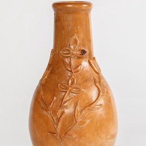Vintage Hand Carved Wood Vase