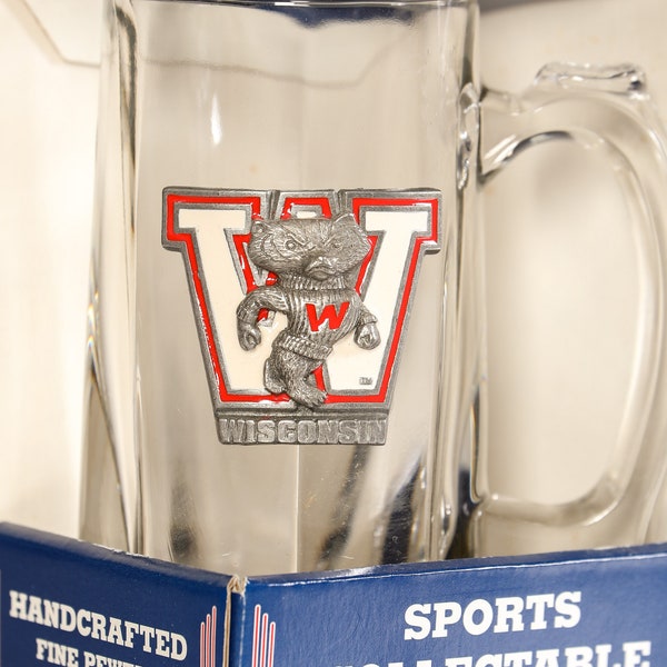 Wisconsin Sports Collectible Mug with Pewter Emblem