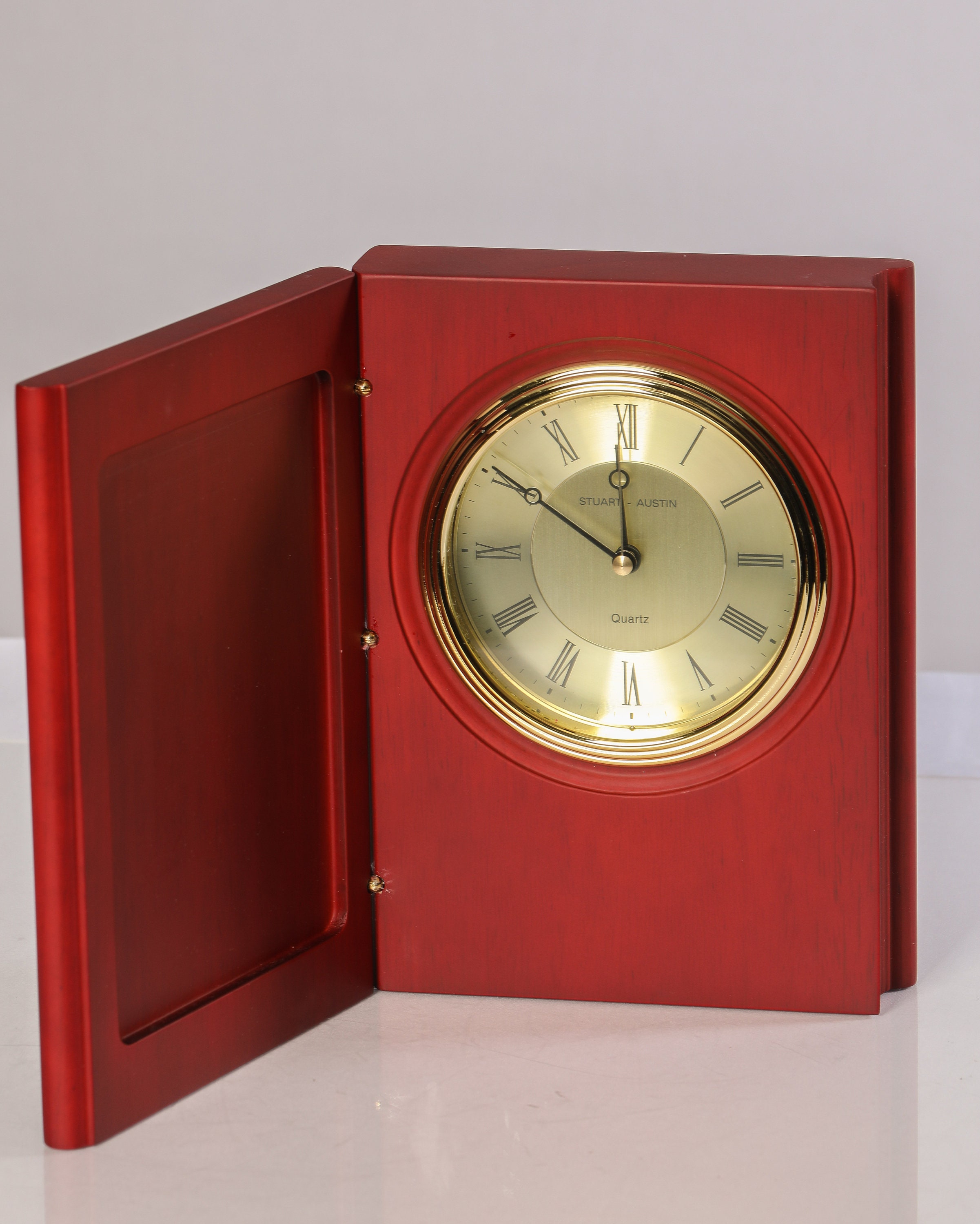 Vintage Stuartaustin Quartz Wooden Book Clock. Etsy